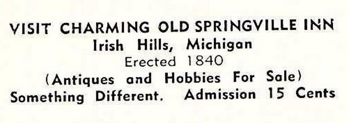 Irish Hills Area - Vintage Postcard Springfield Inn (newer photo)